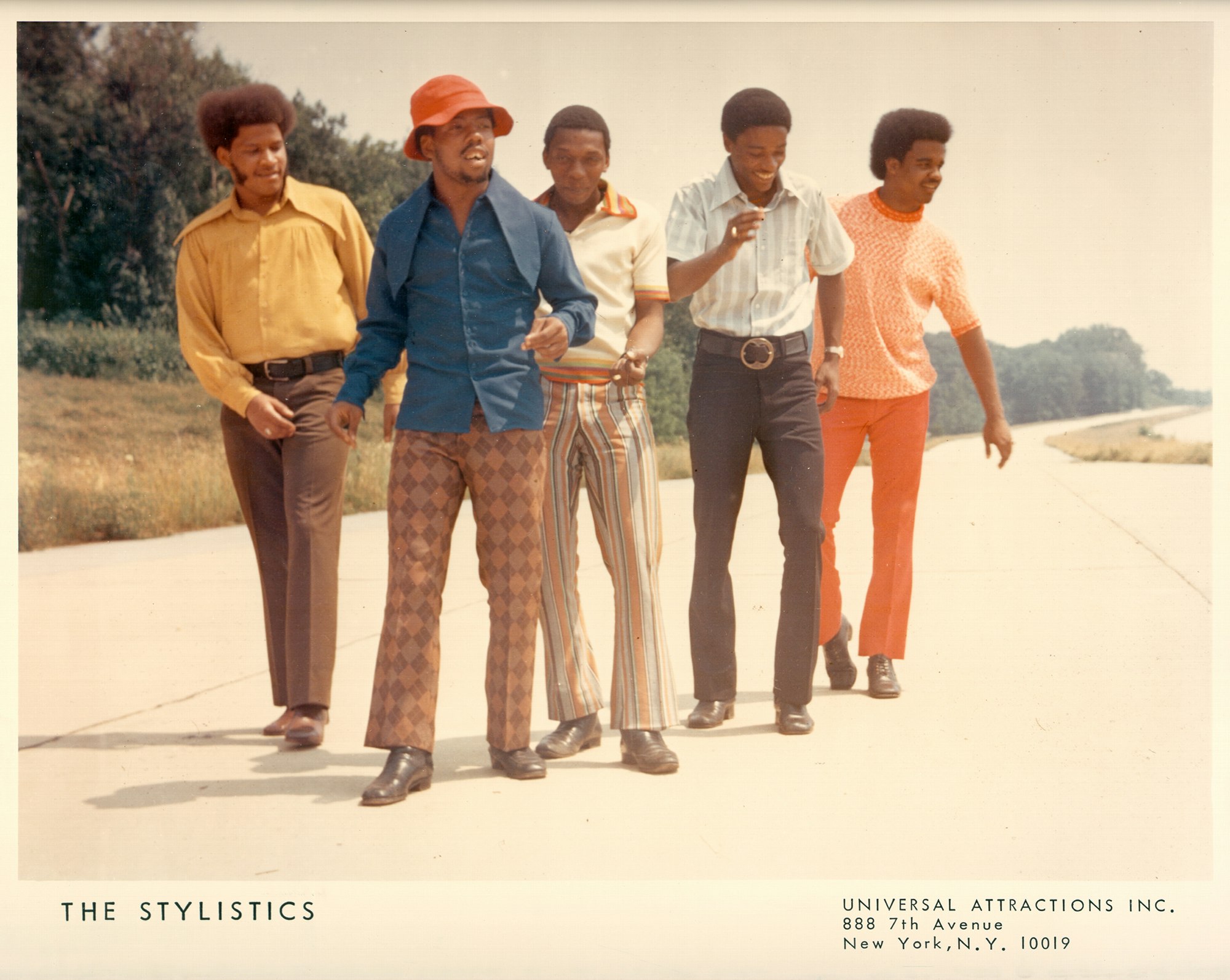 The Stylistics, circa 1973. (left to right) Arrion Love, James Smith, James Dunn, Herb Murrell, and Russell Thompkins Jr. Promo photo via Michael Ochs Archive/Getty Images.
